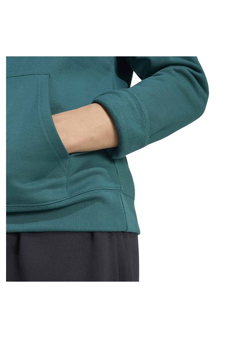 Felpa Adidas Trefoil Essentials in Fleece con Cappuccio Verde Uomo ADIDAS ORIGINALS | Felpe | KV9317-